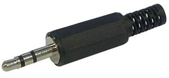 Jack Male 3.5 mm Stereo plástico negro
