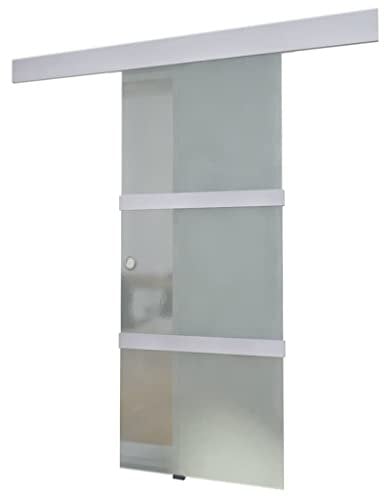 vidaXL Puerta Corrediza Moderna Vidrio y Aluminio Corredera Deslizante Cristal