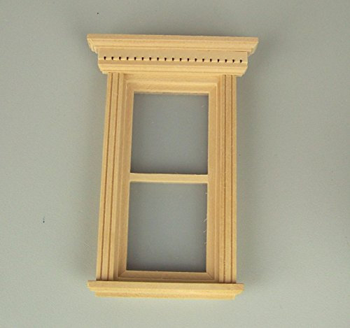 Fenster aus Holz für Krippe oder Puppenhaus. Naturbelassen. 12,7x6,3 cm.