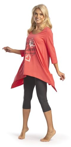 Consult-Tex Damen Pyjama Schlafanzug Baumwolle Rundhals Caprihose DW950 40/42