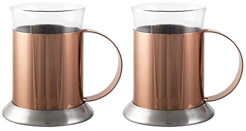 La Cafetiere Set Of 2 Copper-Finish Glass Cups, 200ml (7 fl oz)