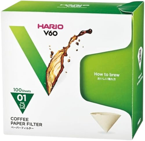 HARIO V60 Filters Kaffeebereiter, Nicht zutreffend, 1 cubic_feet, Natürlich, Ohne Tabs, Size 01