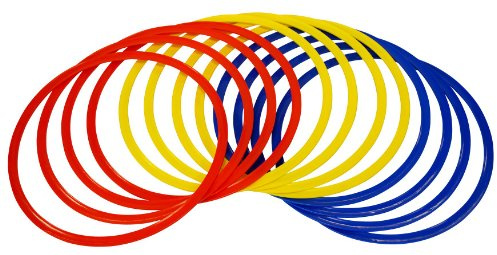 Precision Training Speed Agility Rings Hoops - Red/Yellow/Blue, 45 Cm