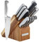 Sabatier Cherry Block Metal and Wood Stainless Steel 15 Piece Set Acacia Wood Block