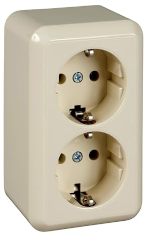 Elso Steckdose 2-Fach 16A Schraubklemme CONTURA, perlweiß, 395400