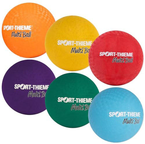 Sport-Thieme MultiBall | 1x Spielball, Trainingsball, Kickball, Wasserball | Griffig, Weich, Robust | In sechs versch. Farben u. 2 Größen | Gummi/Nylon | Nadelventil | Markenqualität