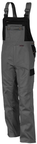 Qualitex Image-Latzhose Mischgewebe 61937C (62, Grau-schwarz)