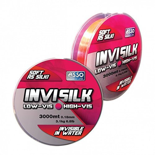 ASSO - Filo da pesca “Invisilk”, bobina da 3.000 m, Rosa, 20/100