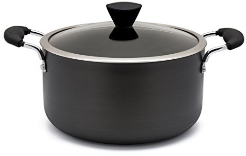 Zinel 4153 Non-Stick Stockpot/Casserole with Hard Anodised Induction Base, Grey, 26cm