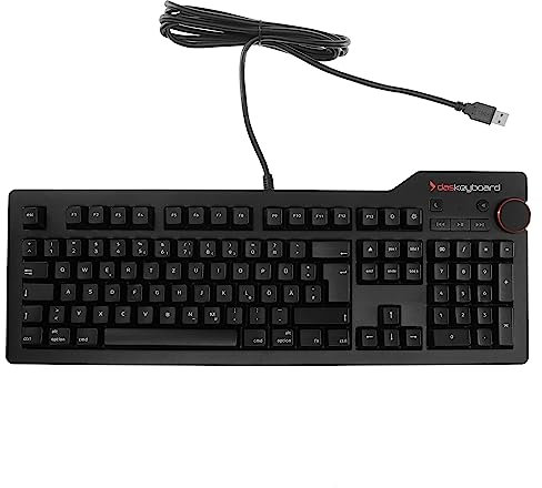 Das Keyboard 4 Professional Mac Mechanische Tastatur QWERTZ DE Layout - 105 Tasten, Cherry MX Blue Clicky Switch, 2 Ports USB 3.0 Hub, Multimediataste, NKRO, Aluminium-Abdeckung (DASK4MACCLI-DE)