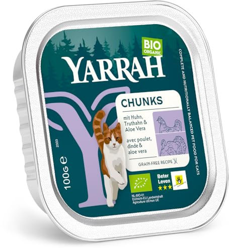 Yarrah Bio Katze Schale Bröckchen getreidefrei Huhn & Truthahn 2 x 100 g