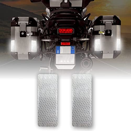 4R Quattroerre.it - 5751 - Rifrangenti Adesivi 3D per Bauletti Moto, Bianco, 2 Pezzi, 4 x 10 cm