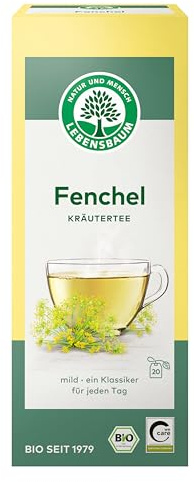 Lebensbaum Bio Fencheltee, mild, 100 % Bio, Kräutertee, 20 Beutel x 2,5 g, klein