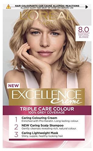L'Oréal Paris Excellence Crème Permanent Hair Dye, Radiant At-Home Hair Colour with up to 100% Grey Coverage, Pro-Keratin, Up to 8 Weeks of Colour, Colour: 5.3 Natural Golden Brown