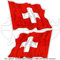 StickersWorld Schweizer Flagge Vinyl-Aufkleber, 2 Stück, Rot, Vinyl, Rechteckig, National, Wasserdicht, Matt, Aufkleber, Flaggenaufkleber, 83134031