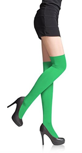 SENTELEGRI Calcetines altos para mujer, 22 colores, verde claro, Altoa única