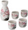 Japanisches Sake-Set, Porzellan, Weiß