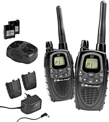 Midland Ricetrasmittenti G7 - XT, Nero, 8 Canali, 3 km, 3W EXPORT, 450-470 MHz, UHF, Outdoor, Professionisti e Appassionati
