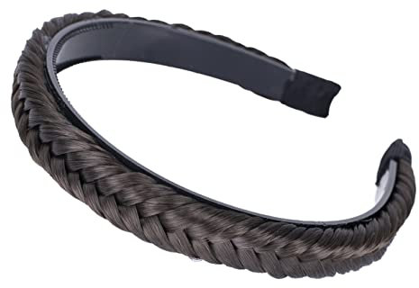 CAISHA Haarreifen Zopf Geflochten Haarteil Haarband Kopfschmuck Haarschmuck Braun HHR2