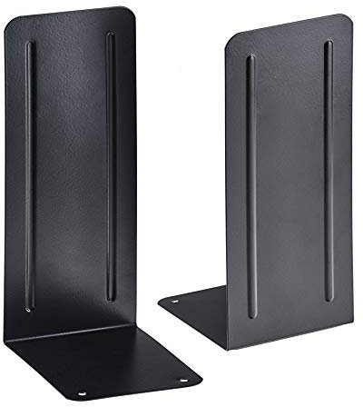 Acrimet Jumbo Premium Buchstützen aus Metall rutschfest Schwerlast (Schwarz) (1 Paar)