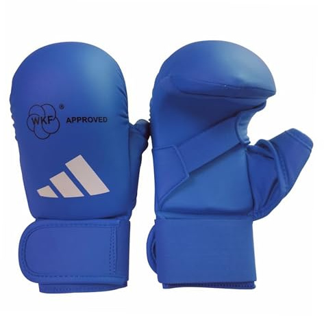 adidas Gants de karaté WKF Unisexes avec Pouce, Bleu, L