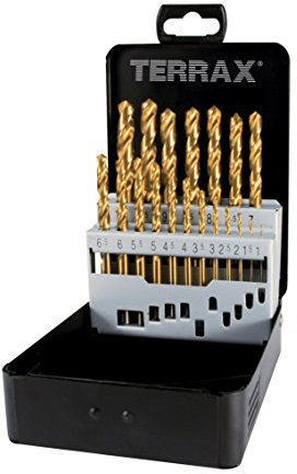 Ruko A250214T - Juego de 19 brocas DIN 338 Tipo N HSS-TiN rectificadas
