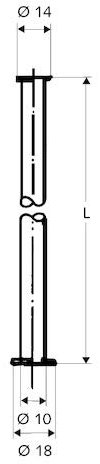 'Schell – Kupfer-Rohr 10 mm 3/8 Flare/1/2 800 mm Flansch, chrom
