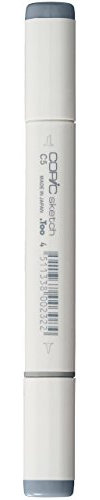 COPIC Sketch Marker Typ C - 5, cool gray No. 5, professioneller Pinselmarker, mit einer Super-Brush-Spitze und einer Medium-Broad-Spitze