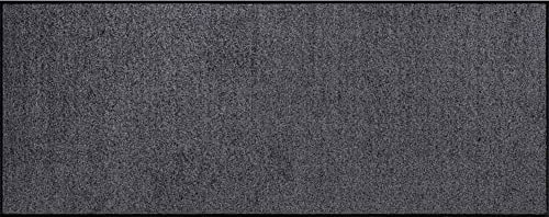 Salonloewe Fußmatte waschbar Anthrazit 75x190 cm, Fußabtreter, Schmutzfangmatte, Türmatte, Uni, Wohnmatte, Läufer, dunkelgrau,