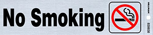 Hillman 839838 Selbstklebendes Schild „No Smoking“, 5,1 x 20,3 cm