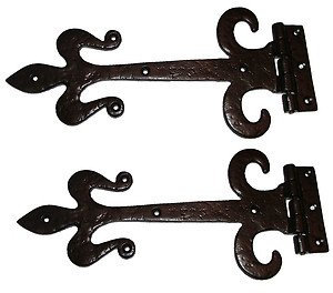 OriginalForgery Türscharnier, Lilie, Gusseisen,schwarz, ca. 33 cm, 1 Paar