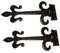 33 cm Fleur de lys Porte Tee Charnières en noir en fonte (paire)