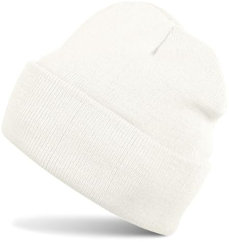 styleBREAKER Unisex Beanie Strickmütze Einfarbig, Feinstrick Mütze doppelt gestrickt, warme Winter Strickbeanie 04024029, Farbe:Weiß (Creme-Weiß)