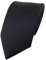 TigerTie Satin Seidenkrawatte in schwarz einfarbig Uni - Krawatte 100% Seide