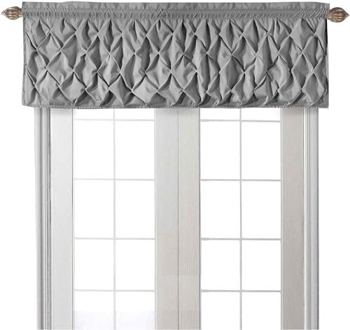 VCNY Home - Valance, Window Treatment with Rod Pocket, Modern Home Decor (Carmen Grey, 60 x 20)