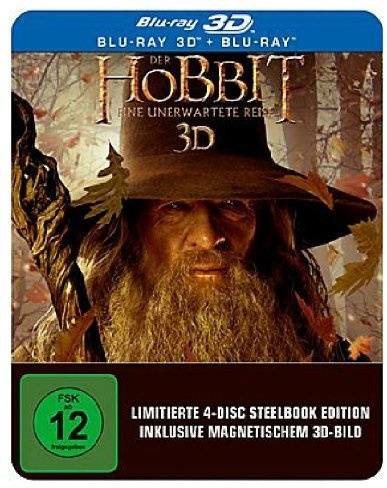 Hobbit German Blu-Ray 3D 4-Disc Magnet Cover Steelbook Media Market Exclusive