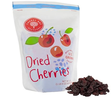 Cherry Bay Orchards - Dried Montmorency Tart Cherries (24oz Bag) - 100% Domestic, Natural, Kosher Certified, Gluten-Free, and GMO Free - Packed in a Resealable Pouch