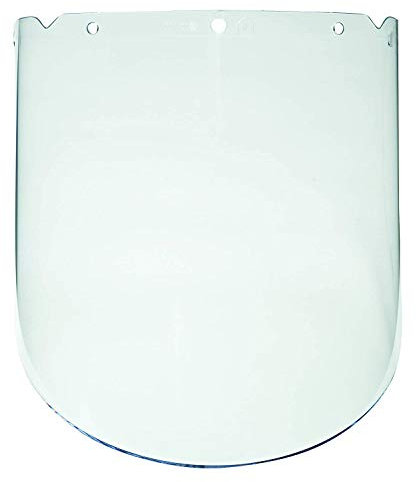 MSA 10115851 V-Gard Visor - Chemical & Splash, Propionate, Clear Tint, Molded, 9.25 x 18 x 0.98, Extra Thick Barrier, Extended Coverage, Heavy Duty, Durable Replaceable Eye Protection for Hard Hat