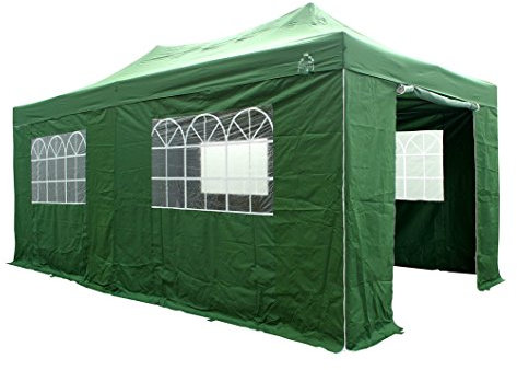 All Seasons Gazebos 3x6m Heavy Duty Fully Waterproof Pop up Gazebo with 4 Premium Side Walls - Green