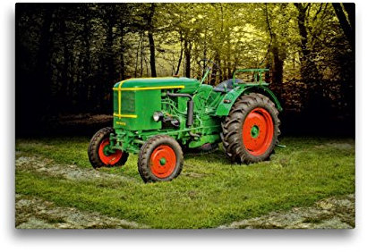 Premium Textil-Leinwand 45 x 30 cm Quer-Format Oldtimer Traktor Deutz | Wandbild, HD-Bild auf Keilrahmen, Fertigbild auf hochwertigem Vlies, Leinwanddruck von Peter Roder