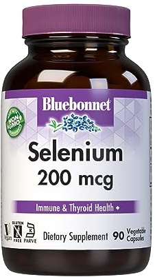 Bluebonnet Selenium 200mcg Capsules (L-selenomethionine) - Potent Antioxidant Support - Amino Acid Complex Selenium Supplement for Women & Men - Vegan, Non-GMO, Gluten-Free - 90 Vegetable Capsules