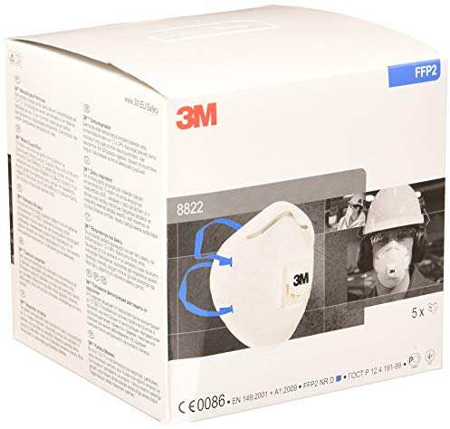 3M 8822SV Particulate Respirator, Cool Flow Exhalation Valve (Pack of 5)