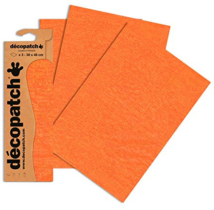 Décopatch Papier No. 466 (orange gold, 395 x 298 mm) 3er Pack