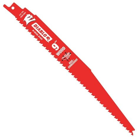 Diablo Bi-Metal Reciprocating Saw Blades for Nail-Embedded Wood - Variable Tooth Design - 9 Length, 4/6 TPI, 5-Pack - DS0912BW5
