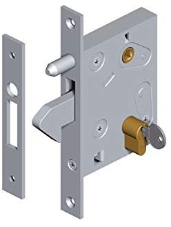 BAUER - Hakenschloss mit Zylinder 27/27 und Schlüssel | Schiebetor, Hoftor, Tor, Einfahrt