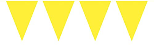 Folat 60137 - Wimpelkette XL - ca. 10 m lang - 15 Wimpel zu je 43 x 29 cm - gelb