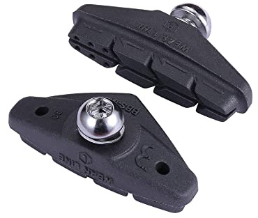 BBB Cycling Rim Brake Pads Optimal Performance In All Weather Conditions Shimano Compatible Anti-Squeal Design Optimal Gripping Power RoadStop Deluxe BBS-01D, Black