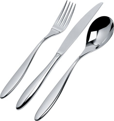 Alessi - SG38S5 - Mami Servizio di posate composto da un cucchiaio da tavola, una forchetta da tavola, un coltello da tavola, una forchetta da frutta, un cucchiaino da tè in acciaio inossidabile 18/10 lucido.