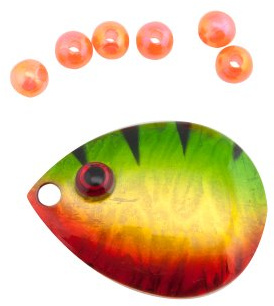 Berkley Walleye Colorado 4 Fluorocarbon Flicker Rig, Barsch, Hook Size: Front/Back 2/4