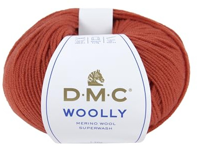 DMC Woolly Merino Yarn, Colour (051), Red, 50g